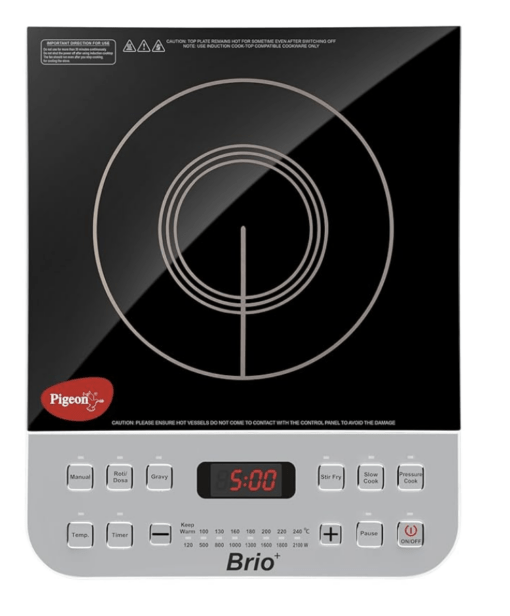 Pigeon by Stovekraft Brio Plus Induction Stove 2100 Watts for fast and Easy cooking